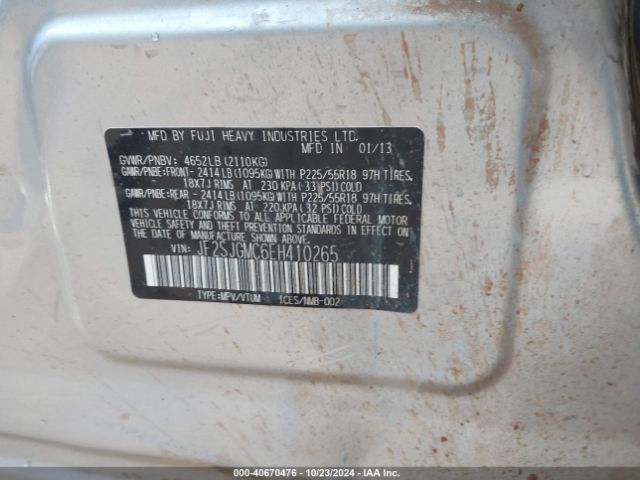 JF2SJGMC6EH410265 Subaru Forester 2.0xt Touring
