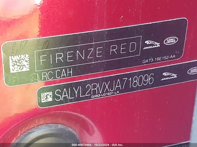 SALYL2RVXJA718096 Land Rover Range Rover Velar P380 Se R-dynamic