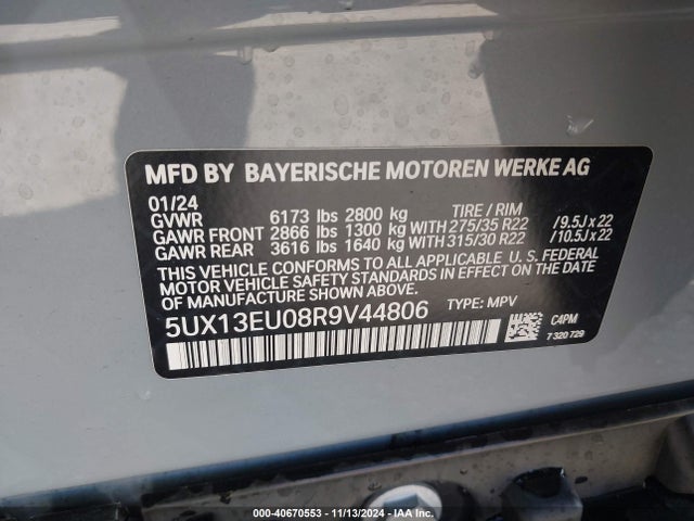 5UX13EU08R9V44806 BMW X5 Sdrive40i