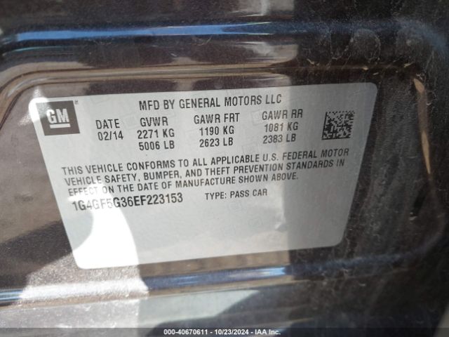 1G4GF5G36EF223153 Buick Lacrosse Premium Ii Group