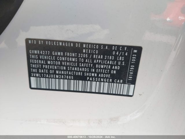 3VWL17AJXEM287665 Volkswagen Jetta 1.8t Sel