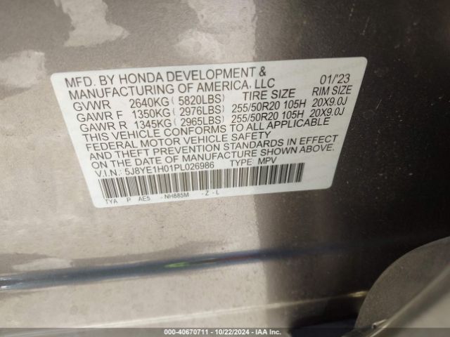 5J8YE1H01PL026986 Acura MDX A-SPEC