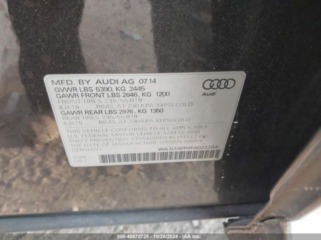 WA1LFAFP4FA022294 Audi Q5 2.0t Premium