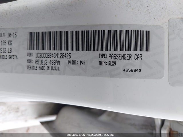 1C3CCCBB4GN128425 Chrysler 200 S