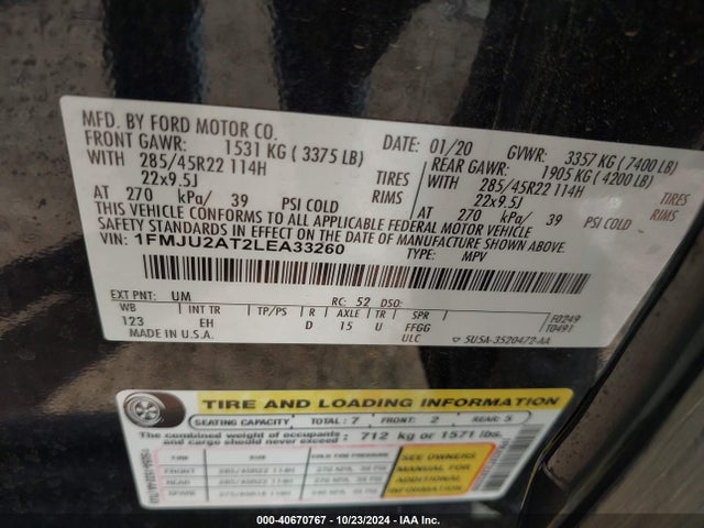 1FMJU2AT2LEA33260 Ford Expedition Limited