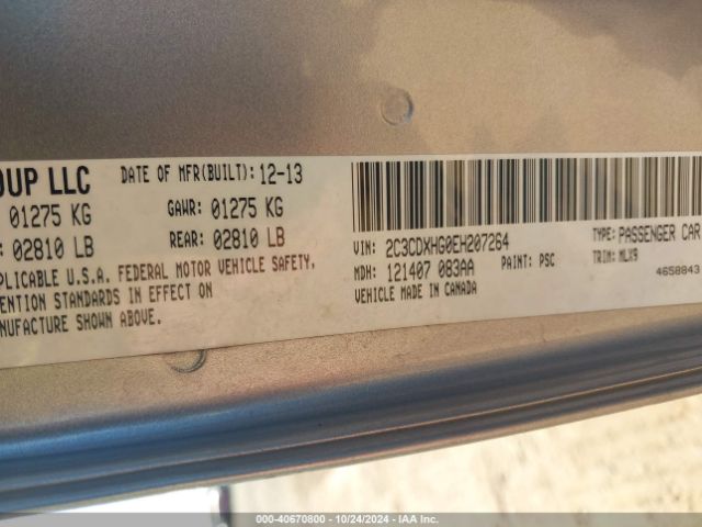 2C3CDXHG0EH207264 Dodge Charger Sxt Plus
