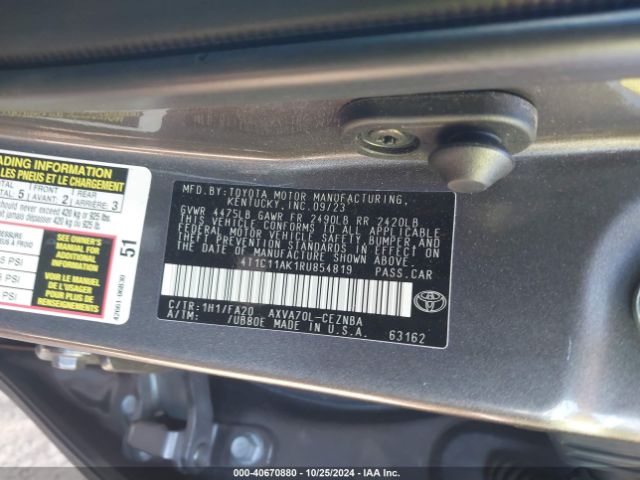 Toyota CAMRY LE 2024 4T1C11AK1RU854819 Image 9