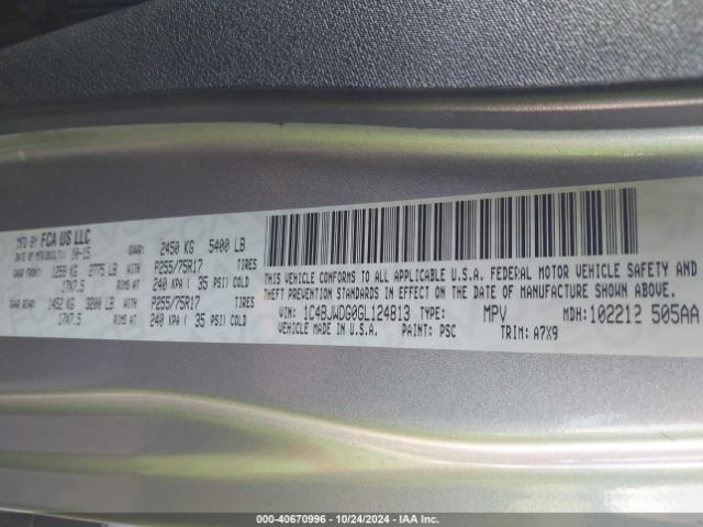 1C4BJWDG0GL124813 Jeep Wrangler Unlimited Sport