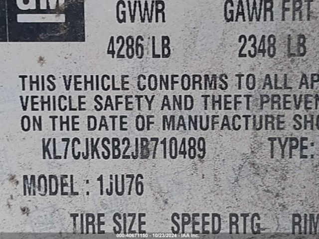 KL7CJKSB2JB710489 Chevrolet TRAX LS