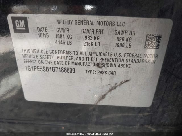 1G1PE5SB1G7188839 Chevrolet Cruze Limited 1lt Auto