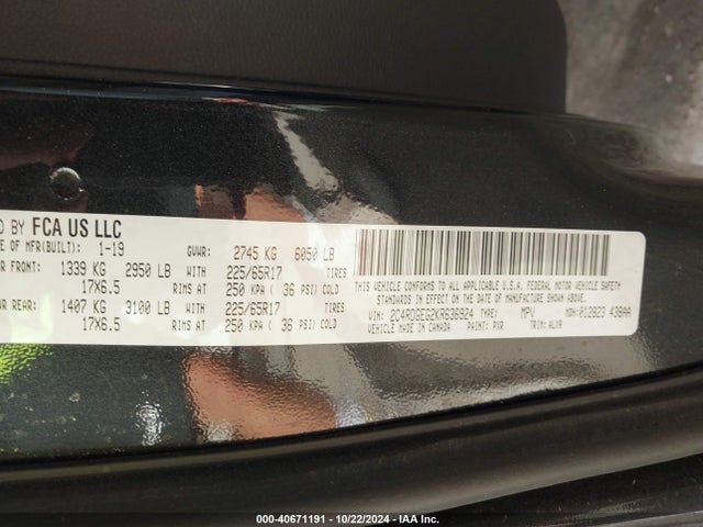 Dodge Grand Caravan Gt 2019 2C4RDGEG2KR636924 Image 9