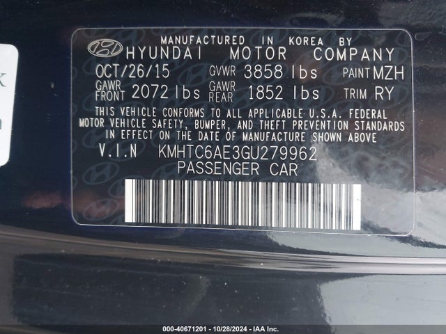 Hyundai Veloster Turbo 2016 KMHTC6AE3GU279962 Image 9