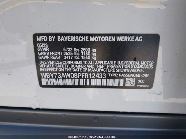 WBY73AW08PFR12433 BMW I4 Edrive40