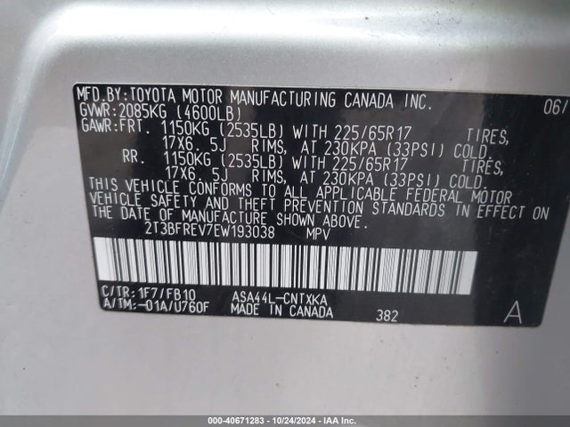 Toyota RAV4 LE 2014 2T3BFREV7EW193038 Image 8