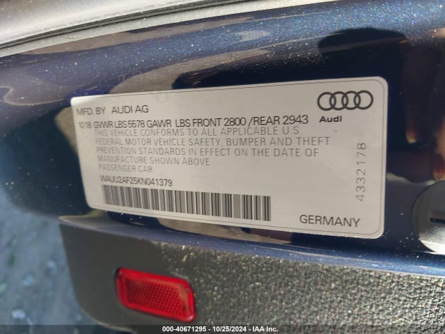 Audi A7 55 Premium 2019 WAUU2AF25KN041379 Image 9