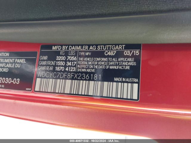 2015 MERCEDES-BENZ G 63 AMG WDCYC7DF8FX236181 Photo 8