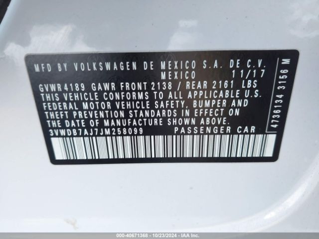 3VWDB7AJ7JM258099 Volkswagen Jetta
