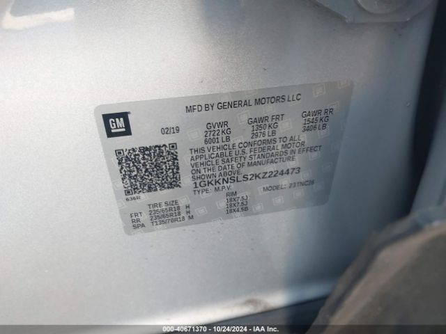1GKKNSLS2KZ224473 GMC Acadia Sle-2