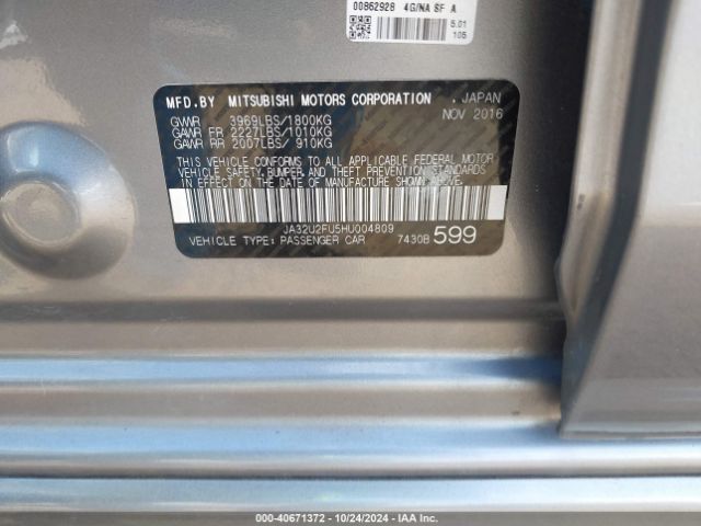 JA32U2FU5HU004809 Mitsubishi LANCER ES