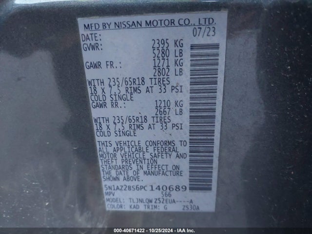Nissan Murano Sv Intelligent Awd 2023 5N1AZ2BS6PC140689 Image 9