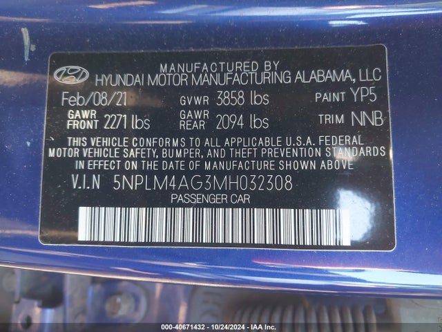 Hyundai ELANTRA SEL 2021 5NPLM4AG3MH032308 Image 9