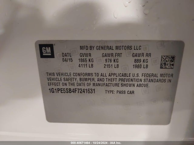 Chevrolet Cruze 2lt Auto 2015 1G1PE5SB4F7241631 Image 9