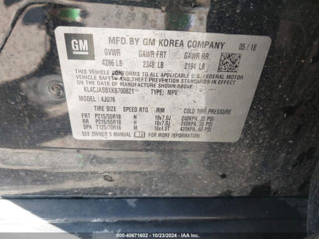 KL4CJASBXKB700821 Buick Encore Fwd Preferred