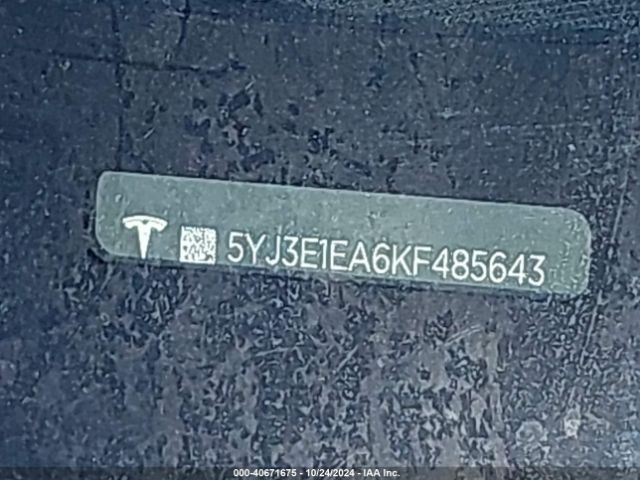 5YJ3E1EA6KF485643 Tesla Model 3 Long Range/mid Range/standard Range/standard Range Plus