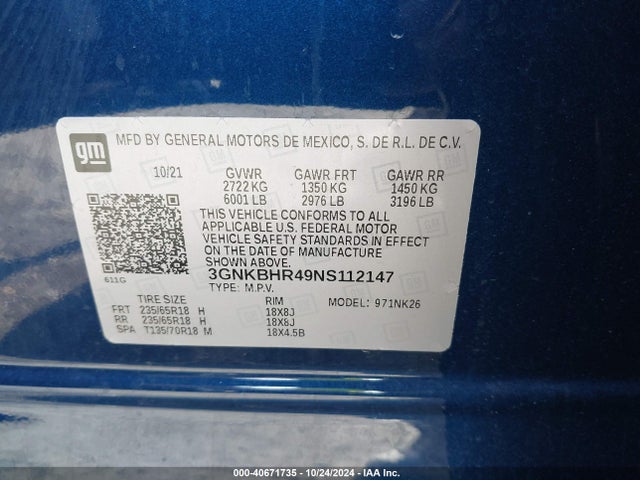 Chevrolet Blazer Awd 2lt 2022 3GNKBHR49NS112147 Image 9