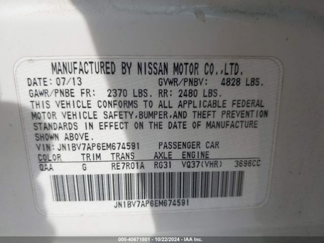 JN1BV7AP6EM674591 Infiniti Q50 SPORT