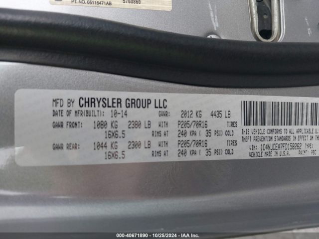 1C4NJCEA7FD158262 Jeep Compass Latitude