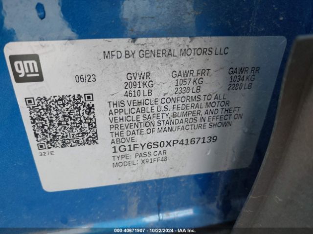 1G1FY6S0XP4167139 Chevrolet Bolt Euv Fwd Lt