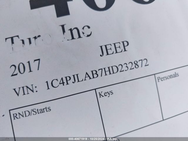 1C4PJLAB7HD232872 Jeep Cherokee Sport Fwd