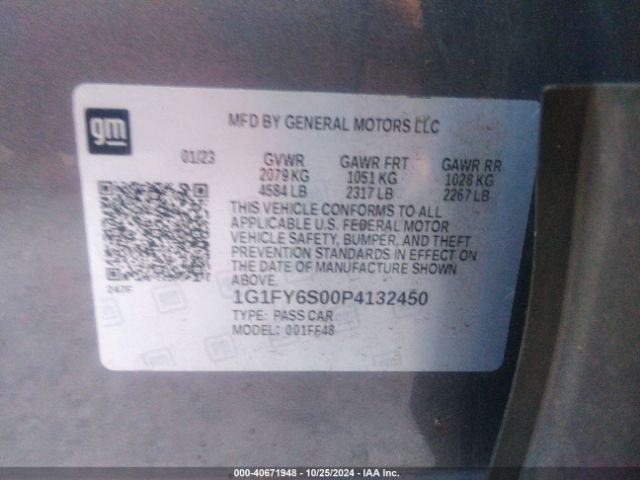 1G1FY6S00P4132450 Chevrolet Bolt Euv Fwd Lt