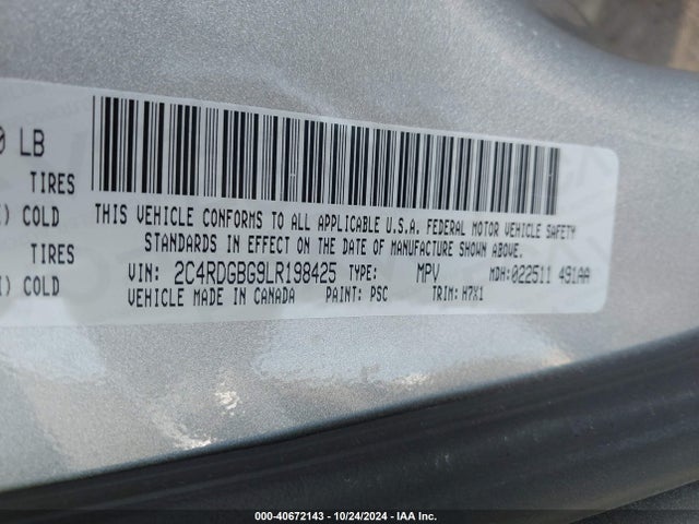 Dodge Grand Caravan Se 2020 2C4RDGBG9LR198425 Image 9