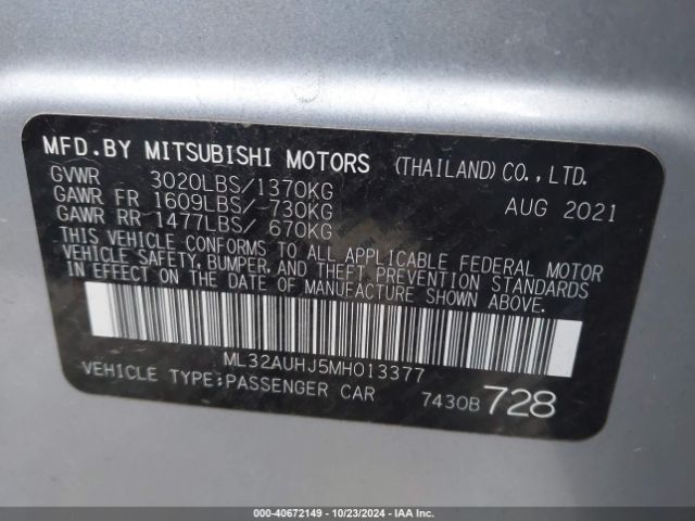 ML32AUHJ5MH013377 Mitsubishi Mirage Carbonite Edition/es/le