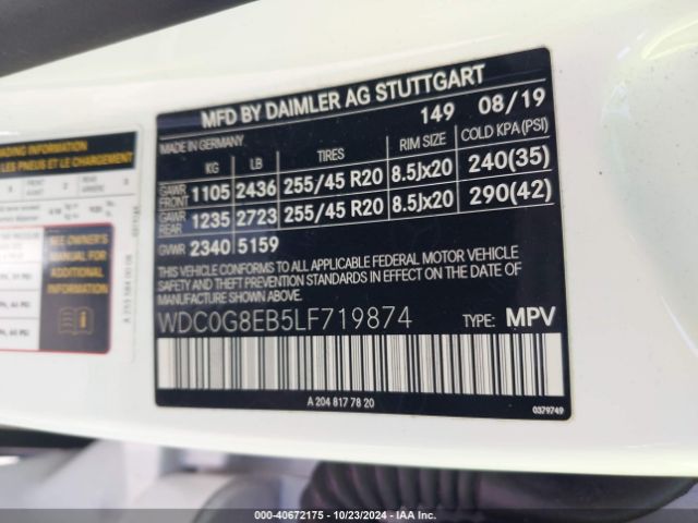 WDC0G8EB5LF719874 Mercedes-Benz Glc 300 4matic