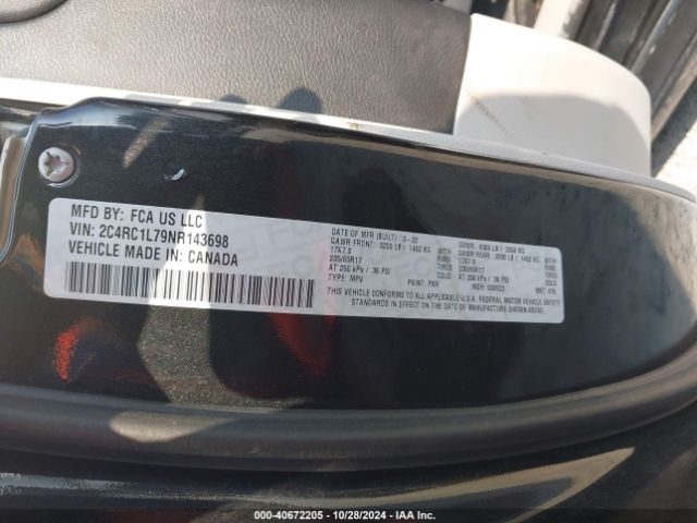 2C4RC1L79NR143698 Chrysler Pacifica Hybrid Touring L