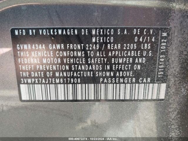 3VWPX7AJ7EM617908 Volkswagen Jetta Sportwagen 2.5l S