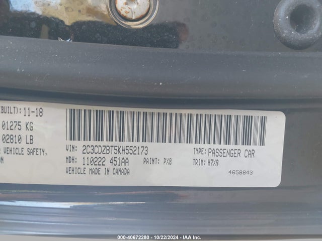 Dodge Challenger R/t 2019 2C3CDZBT5KH552173 Image 9