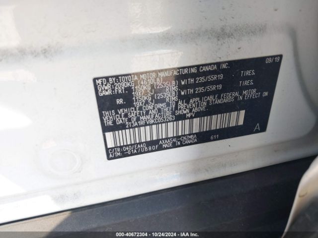 2T3A1RFV8KC053263 Toyota Rav4 Xle Premium