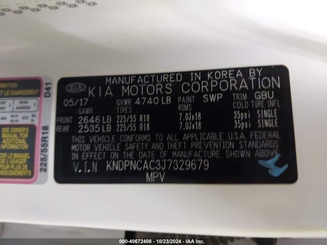 KIA Sportage Ex 2018 KNDPNCAC3J7329679 Image 9