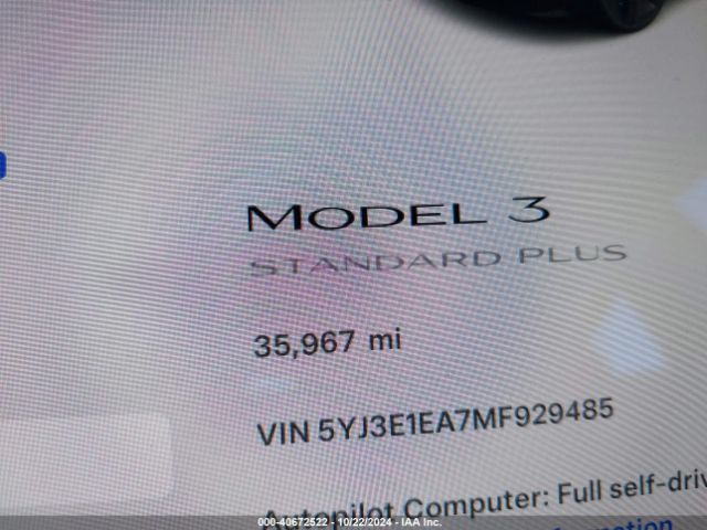 5YJ3E1EA7MF929485 Tesla Model 3 Standard Range Plus Rear-wheel Drive