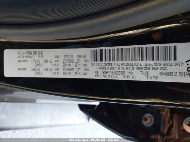 1C6SRFFT8LN123305 RAM 1500 Big Horn  4x4 5'7 Box