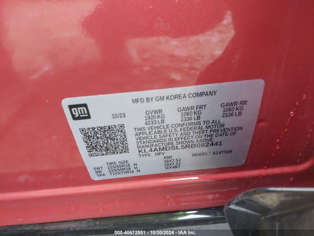 KL4AMDSL5RB082441 Buick Encore Gx Sport Touring Fwd