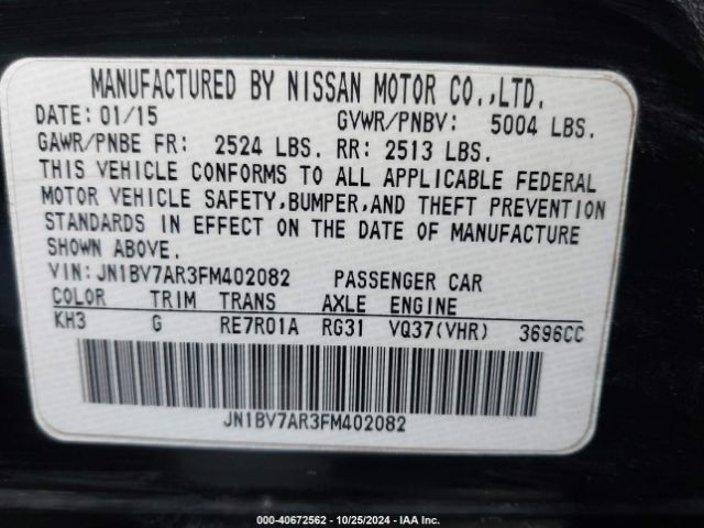 JN1BV7AR3FM402082 Infiniti Q50 Premium
