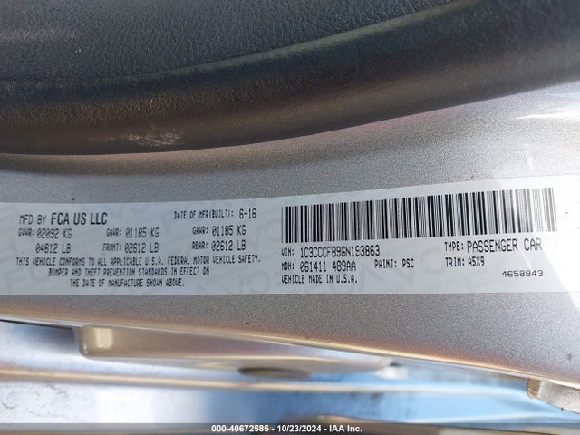 1C3CCCFB9GN193863 Chrysler 200 Touring
