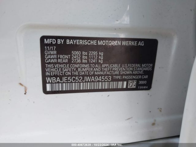 WBAJE5C52JWA94553 BMW 540I