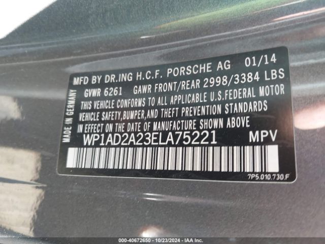 2014 PORSCHE CAYENNE WP1AD2A23ELA75221 Photo 8
