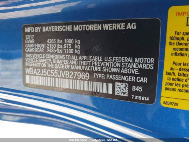 WBA2J5C55JVB27969 BMW M240i